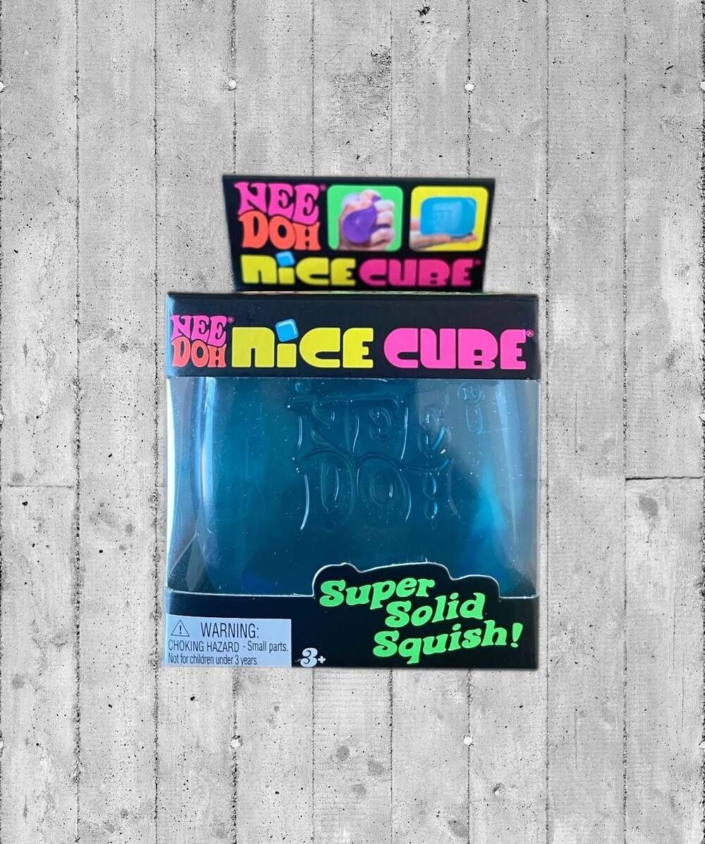 NeeDoh Nice Cube Blue Super Solid Squish Fidget Toy